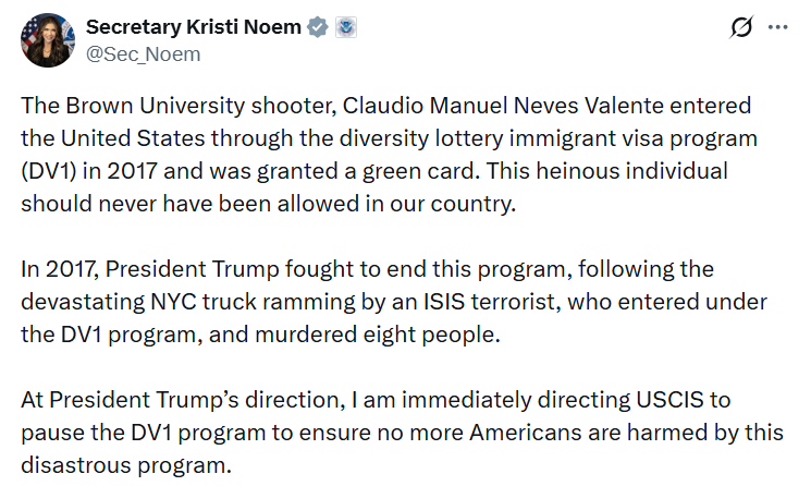 США зупинили програму розіграшу грін-карт