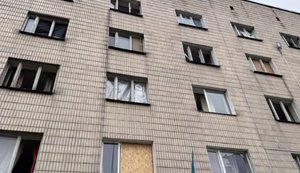 University and dormitory damaged in Sumy after overnight drone attack. PHOTO