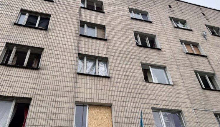 University and dormitory damaged in Sumy after overnight drone attack. PHOTO