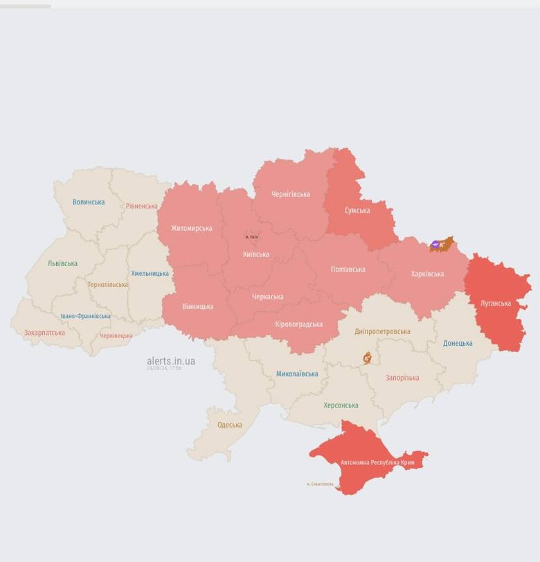 карта тривог