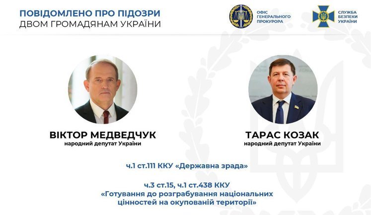 СБУ обнародовала доказывающие вину Медведчука и Козака в госизмене ДОКУМЕНТЫ