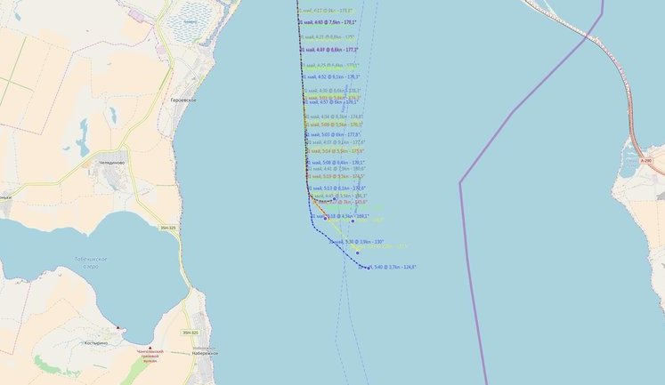 Russian Coast Guard stops and searches five laden vessels in Kerch Strait heading from Ukraine’s Berdiansk, Mariupol Seaports, - journalist. MAP