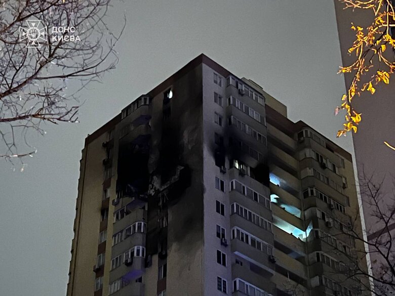 пожежа у Києві після атаки шахеда
