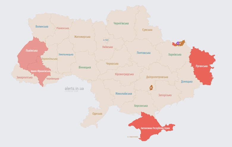 На Львівщині та Івано-Франківщині оголошено тривогу