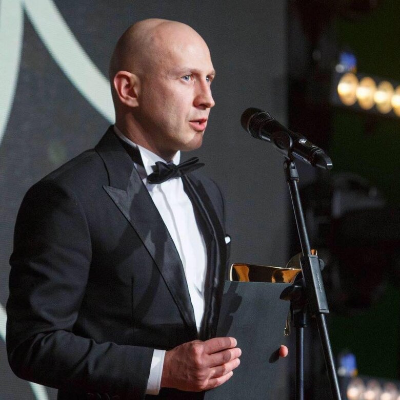 Кінопродюсер Володимир Яценко на вреченні премії