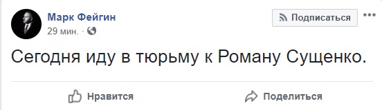 Фейгин сегодня посетит в тюрьме Сущенко 01