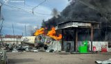 Russians struck a petrol station in the Kharkiv region: a fire broke out