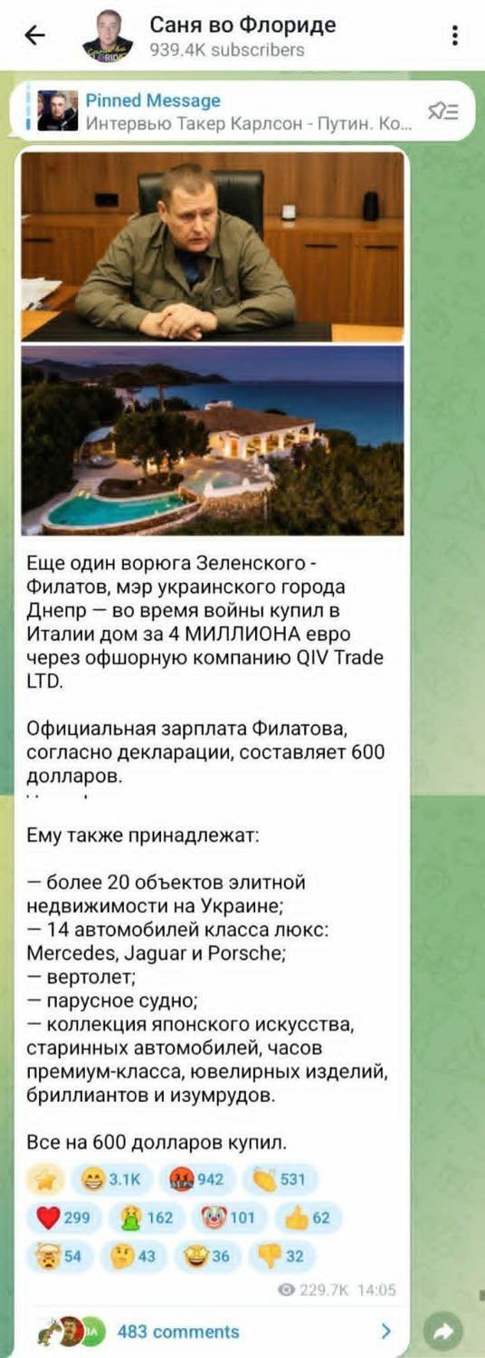 допис Філатова