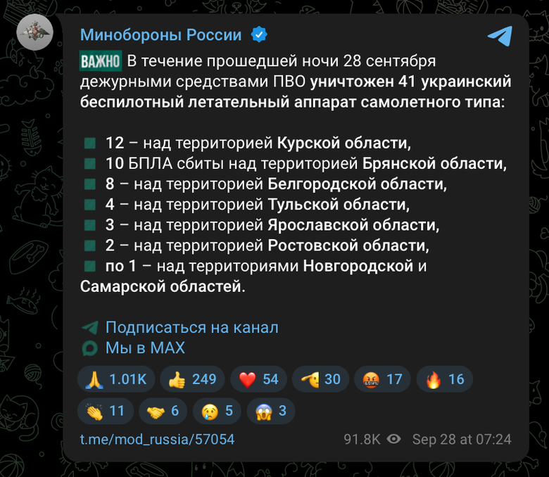 Росіяни скаржаться на атаку українських дронів 28 вересня