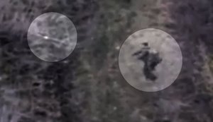 Russian man, whilst firing at Ukrainian drone, hit one of his own comrades. VIDEO