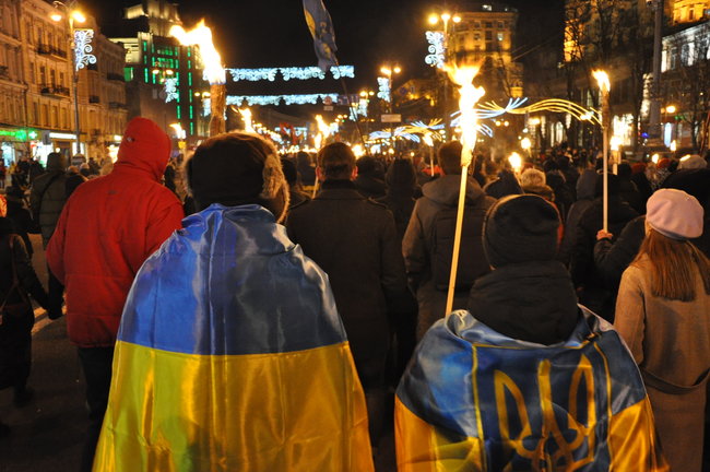 День народження Бандери в Києві відзначили смолоскипною ходою 07