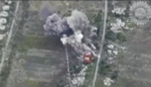 МіГ-29 завдає авіаудару по позиції ворожих операторів дронів на Донеччині. ВIДЕО